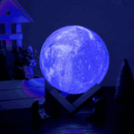 High Quality Multicolor Moon Light with Wooden Stand (15Cm)