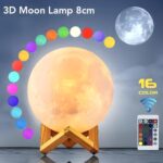 High Quality Multicolor Moon Light with Wooden Stand (15Cm) - Image 5